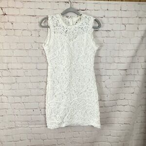 Sans Souci White Lace Dress‎ Sleeveless Party Cocktail Dress Women's L